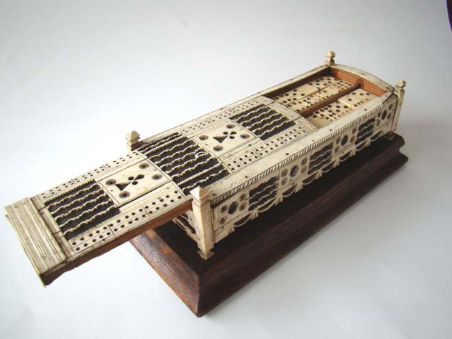 A fine Napoleonic Prisoner-Of-War Bone Games Box circa 1795-1815
